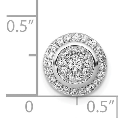 14k White Gold 1/3 carat Vibrant Moving Diamond Circle Halo Chain Slide