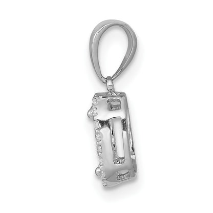 14k White Gold 1/4 carat Diamond Square Halo Cluster Pendant