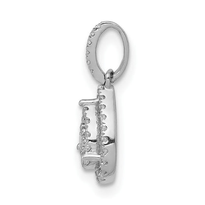 14k White Gold 1/4 carat Diamond Halo Teardrop Pendant