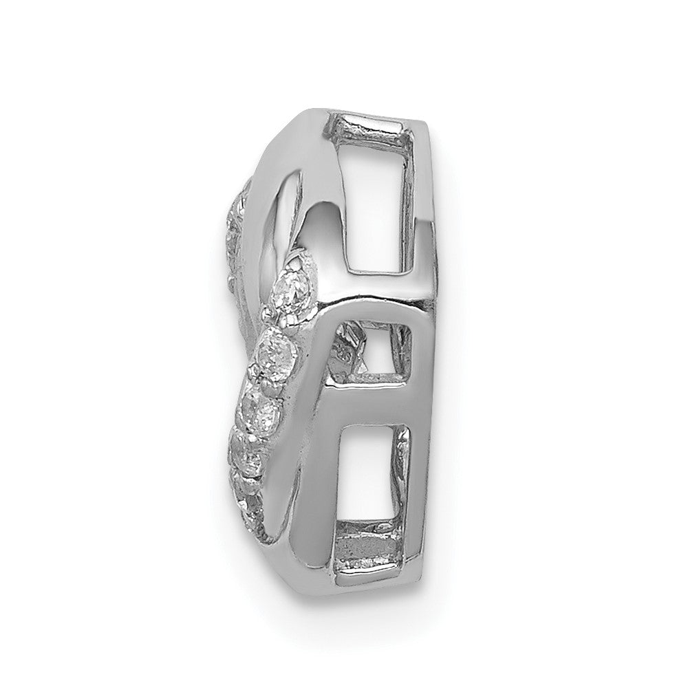 14k White Gold 1/4 carat Vibrant Moving Diamond Intertwined Squares Chain Slide