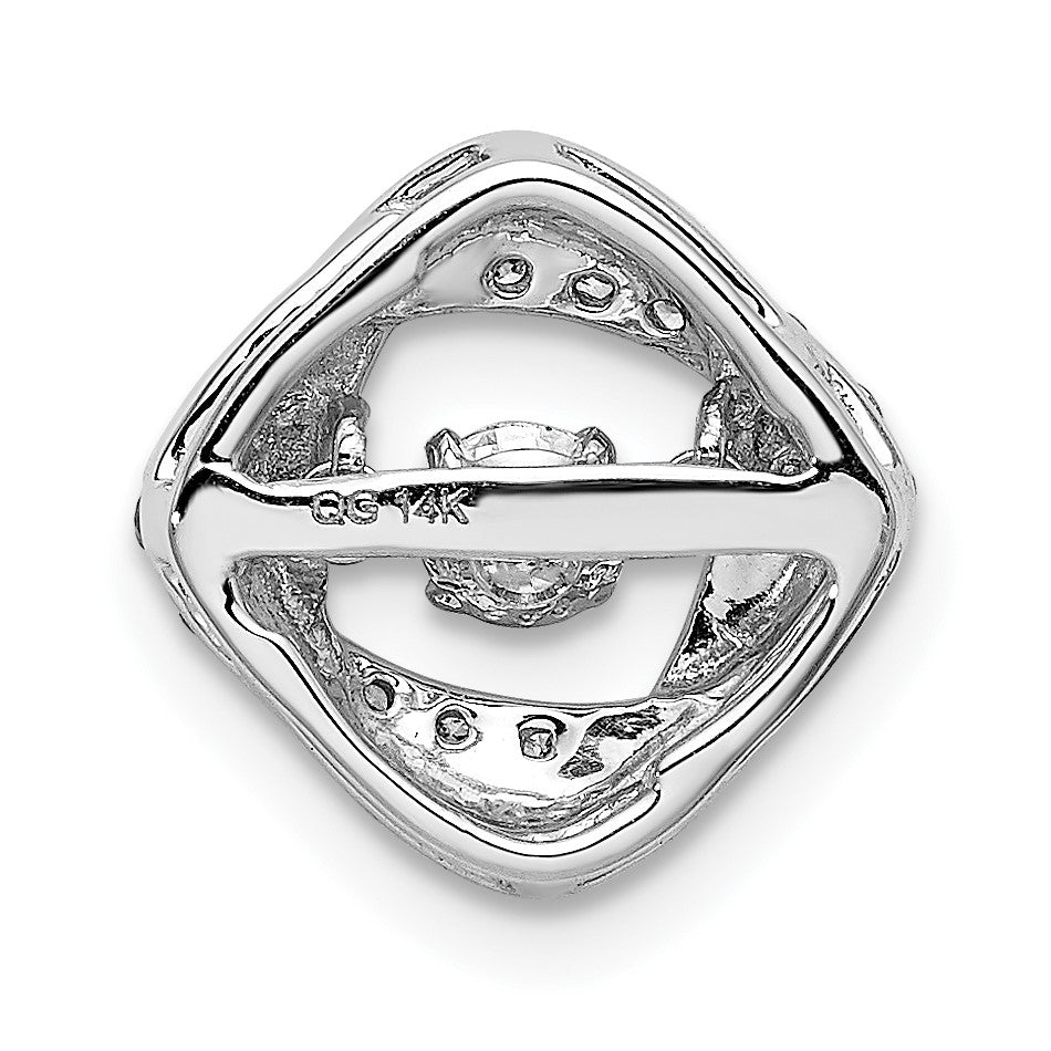14k White Gold 1/4 carat Vibrant Moving Diamond Intertwined Squares Chain Slide