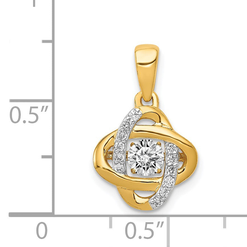 14k Polished 1/3 carat Vibrant Moving Diamond Fancy Knot Pendant