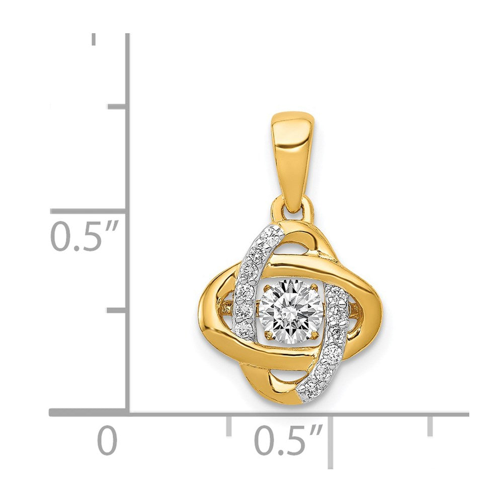 14k 1/3ct. Vibrant Moving Diamond Fancy Knot Pendant