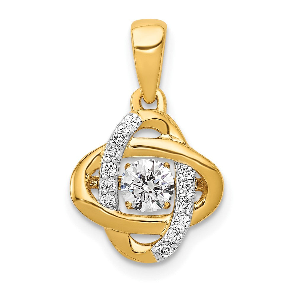 14k 1/3ct. Vibrant Moving Diamond Fancy Knot Pendant