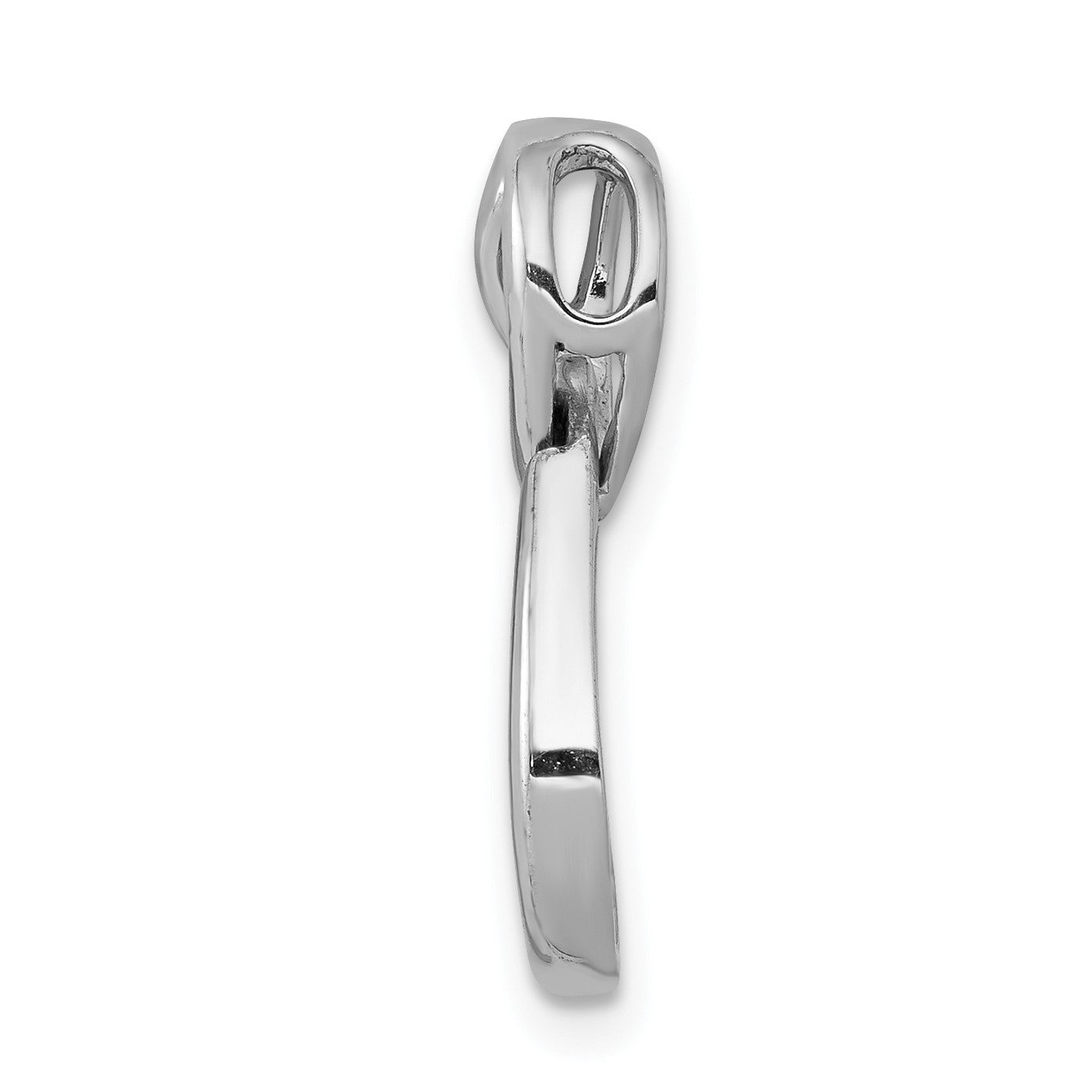 14k White Gold 1/20 carat Diamond Double Teardrop Chain Slide