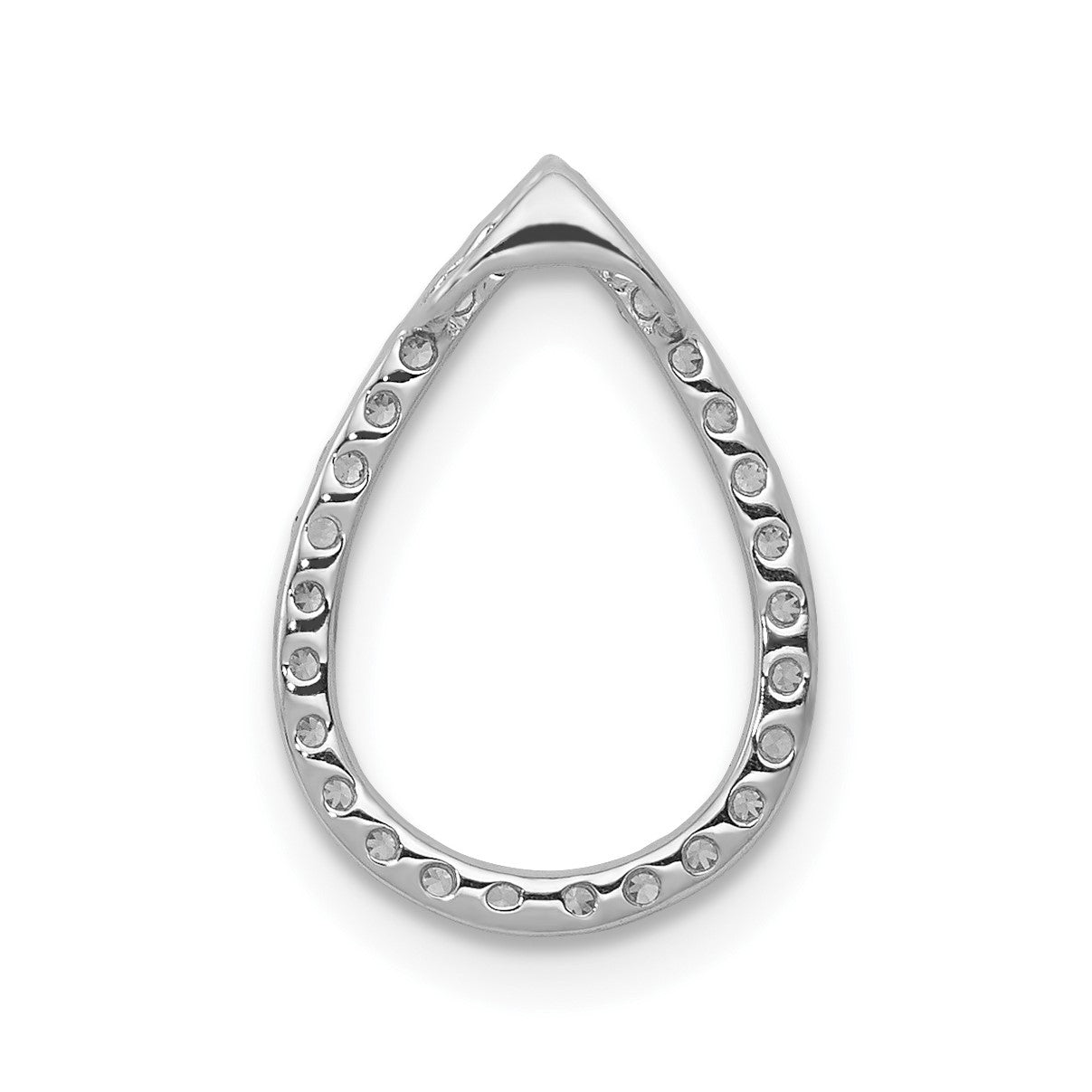 14k White Gold 1/5 carat Diamond Teardrop Chain Slide