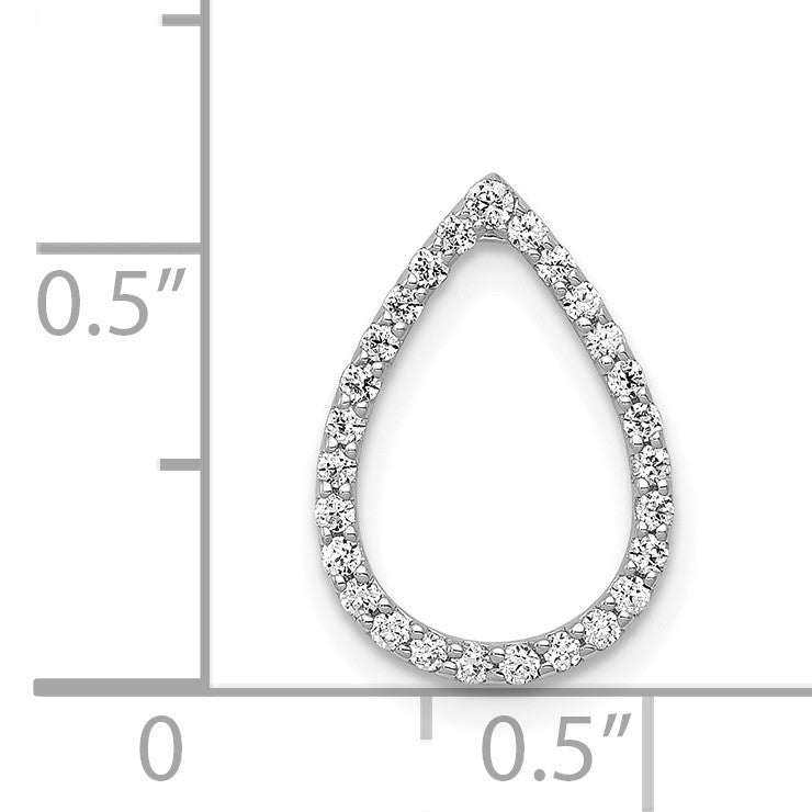 14k White Gold 1/5 carat Diamond Teardrop Chain Slide