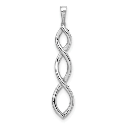 14k White Gold 1/4 carat Black and White Diamond Twisted Pendant