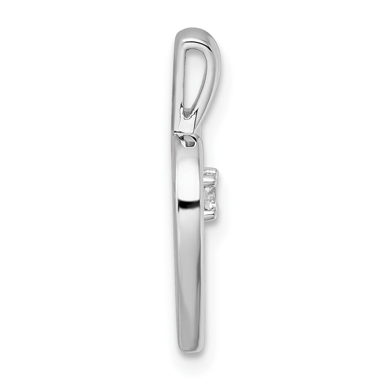 14k White Gold 1/20 carat AA Diamond Heart Pendant