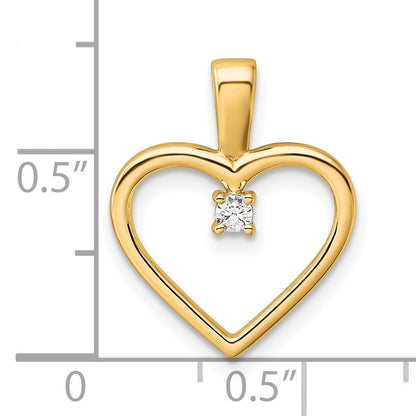 14K 1/20 carat AA Diamond Heart Pendant