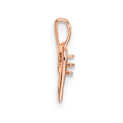 14k Rose Gold Heart Pendant Mounting