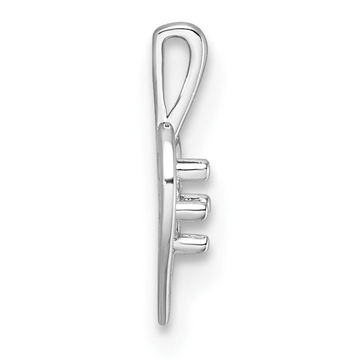 14k White Gold Holds 1-1.7mm Stone Heart Pendant Mounting