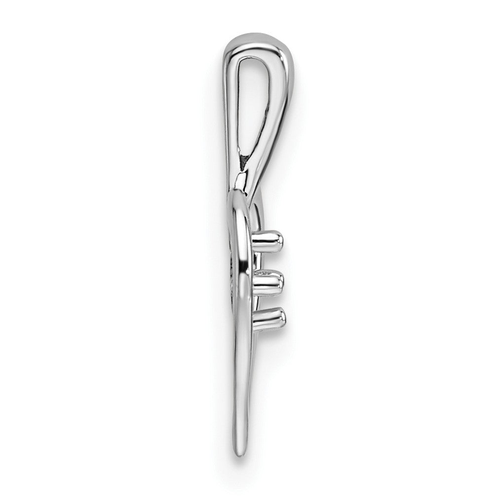 14k White Gold Holds 1-2.3mm Stone Heart Pendant Mounting