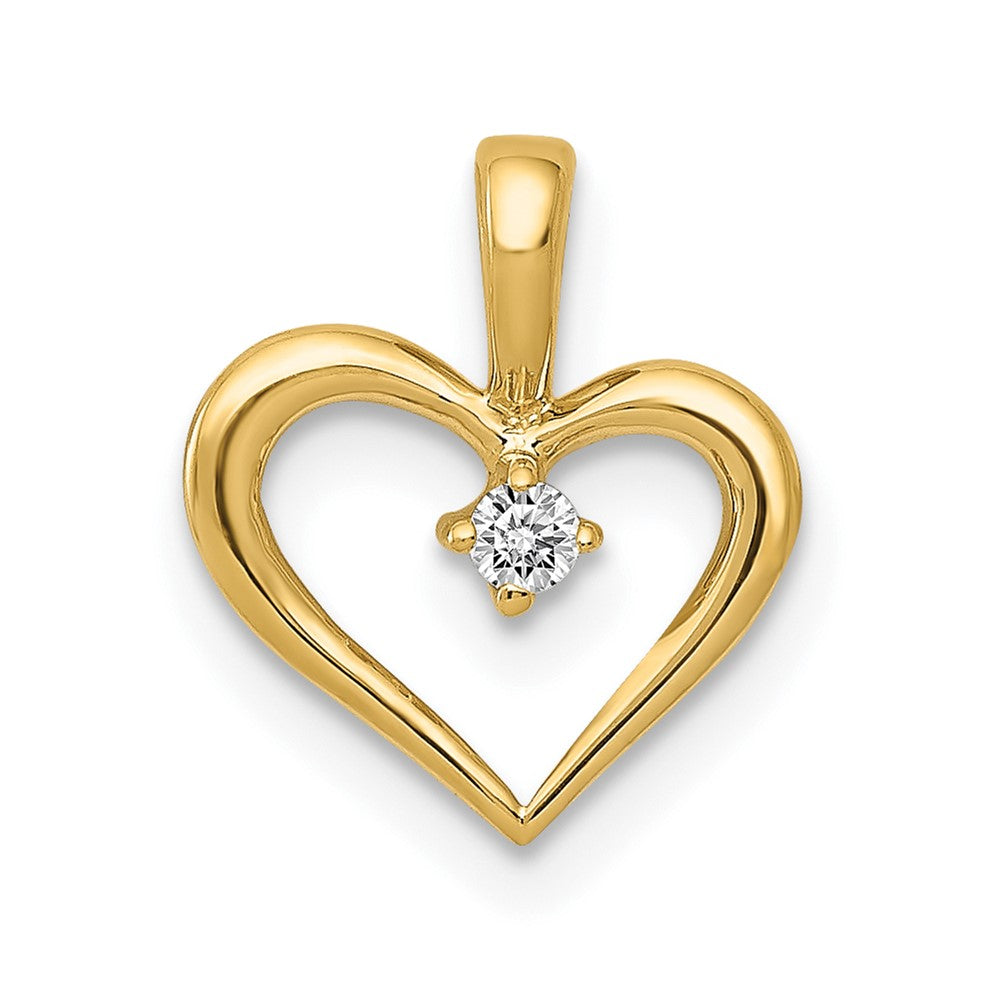 14K AA .05ct. Diamond Heart Pendant