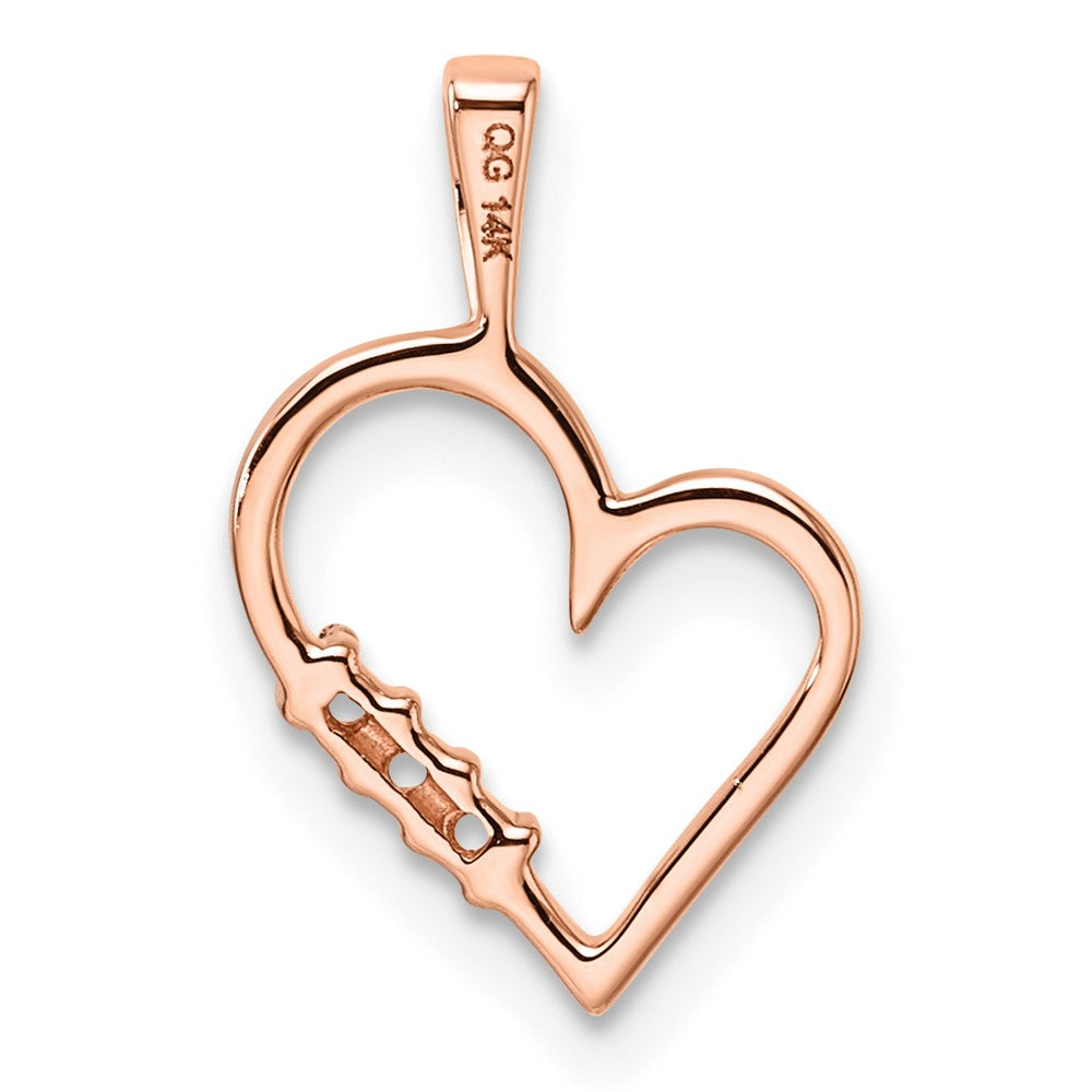 14k Rose Gold Heart Pendant Mounting