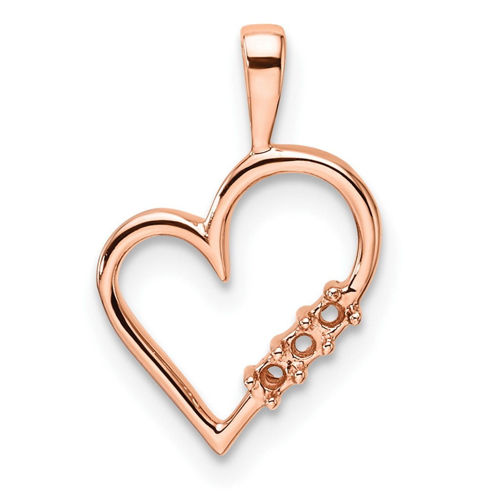 14k Rose Gold Heart Pendant Mounting