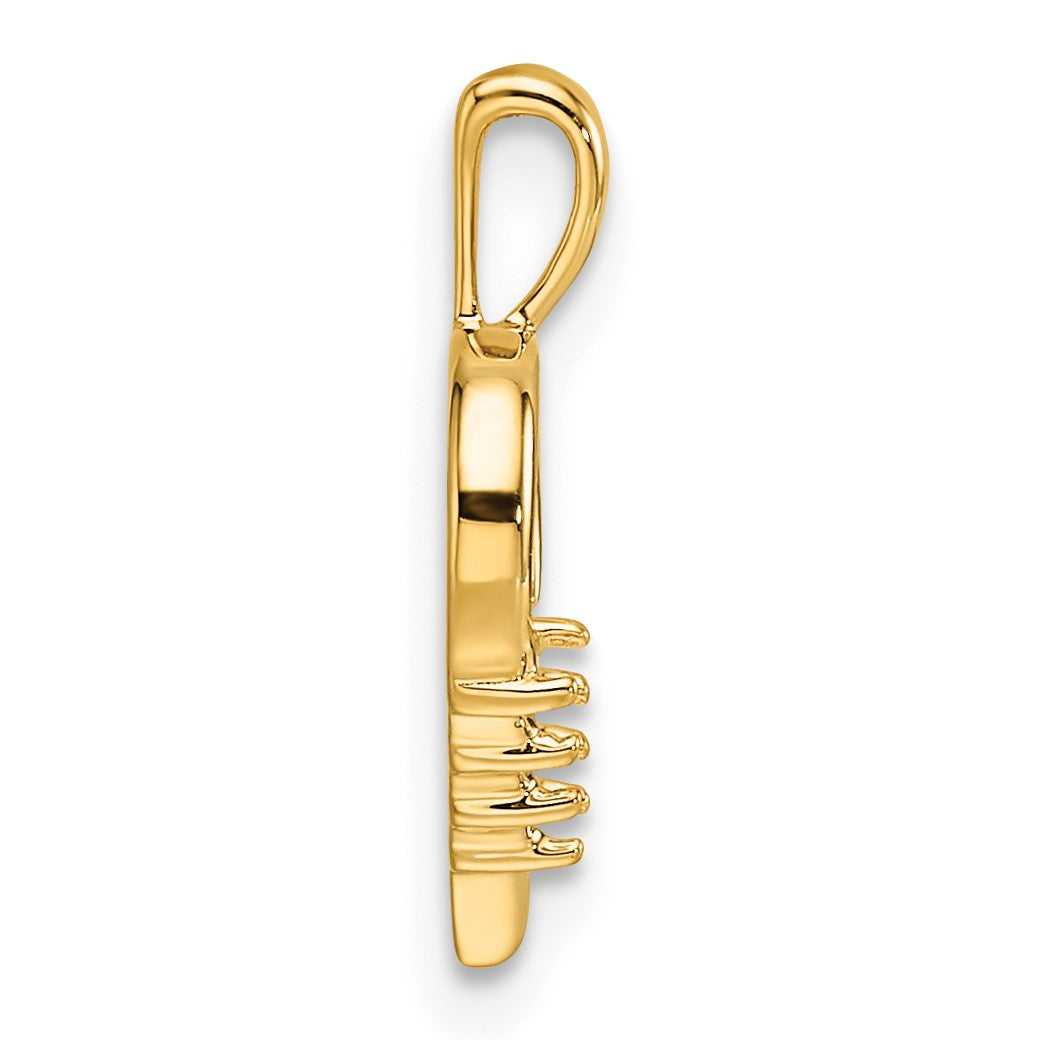 14k Holds 3-1.6mm Stones Heart Pendant Mounting