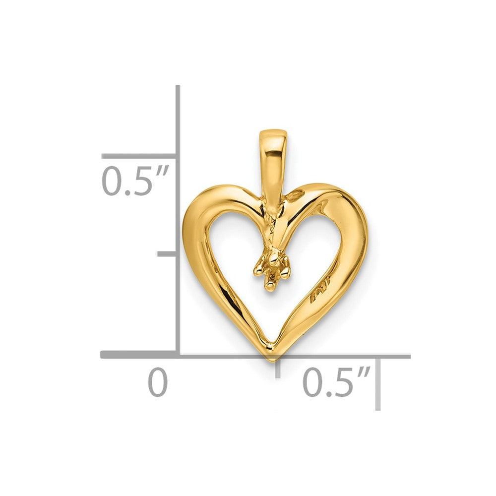 14k Heart Pendant Mounting