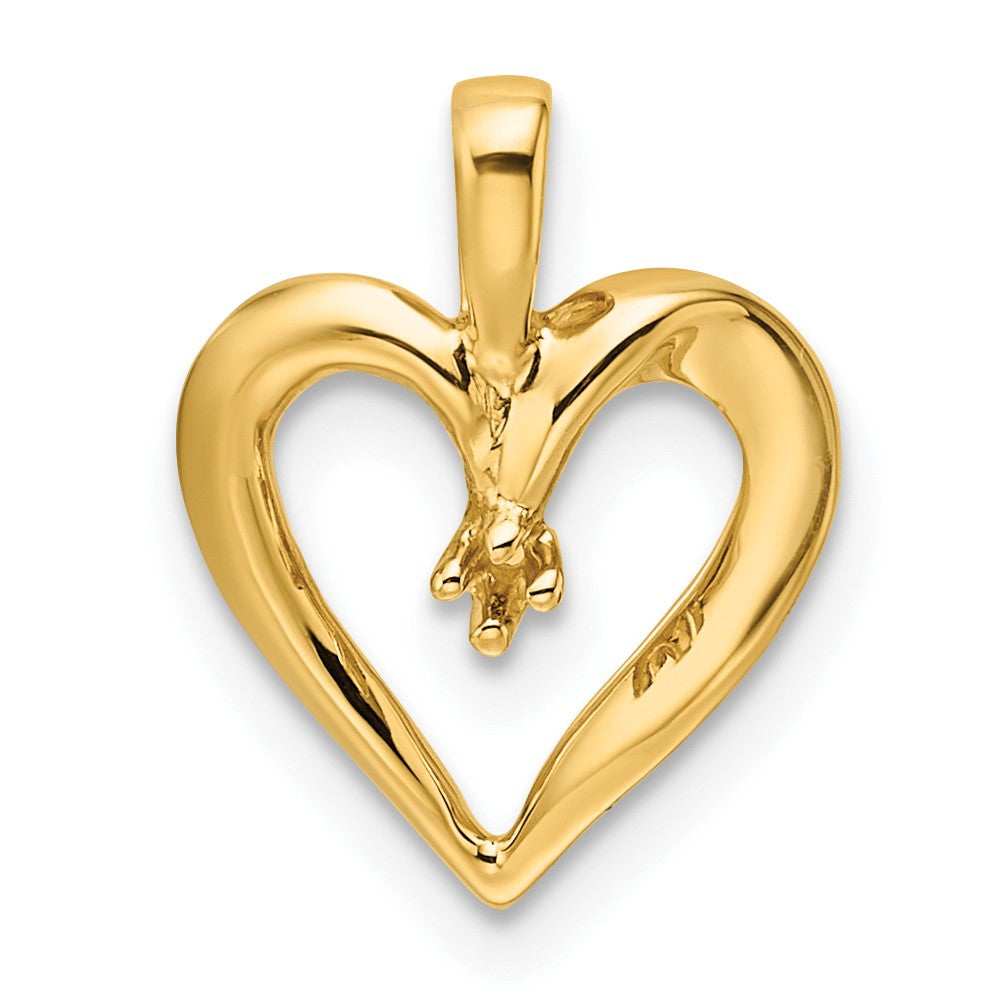 14k Heart Pendant Mounting