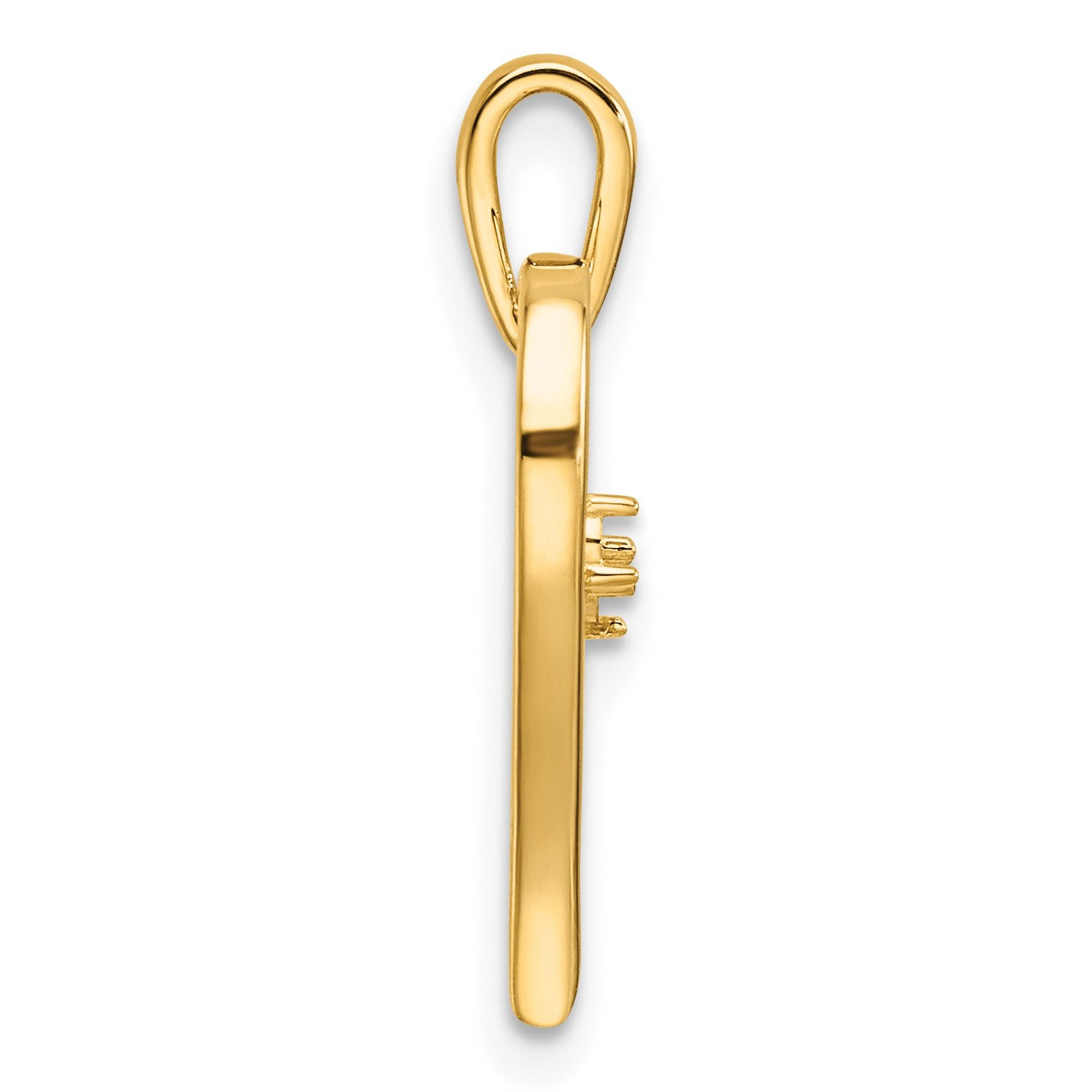 14k Holds 2-1.4mm Stones Heart Pendant Mounting
