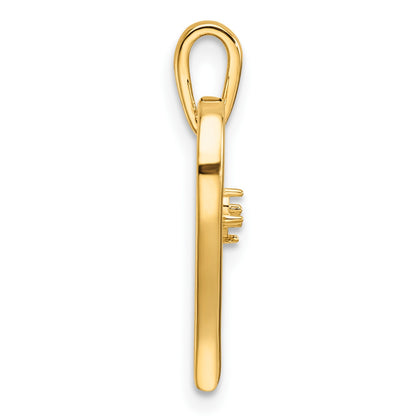 14k Holds 2-1.4mm Stones Heart Pendant Mounting