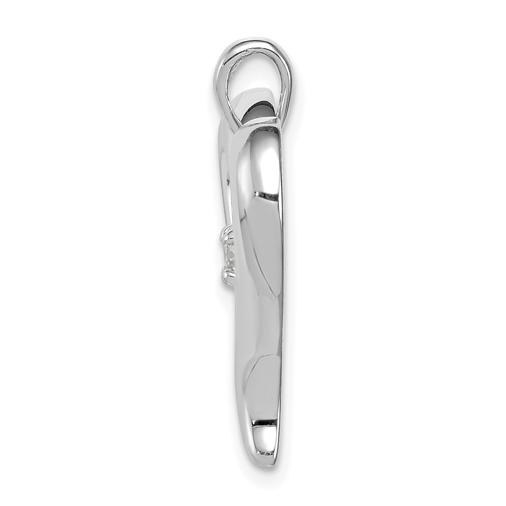 14k White Gold 1/10 carat AA Diamond Heart Pendant