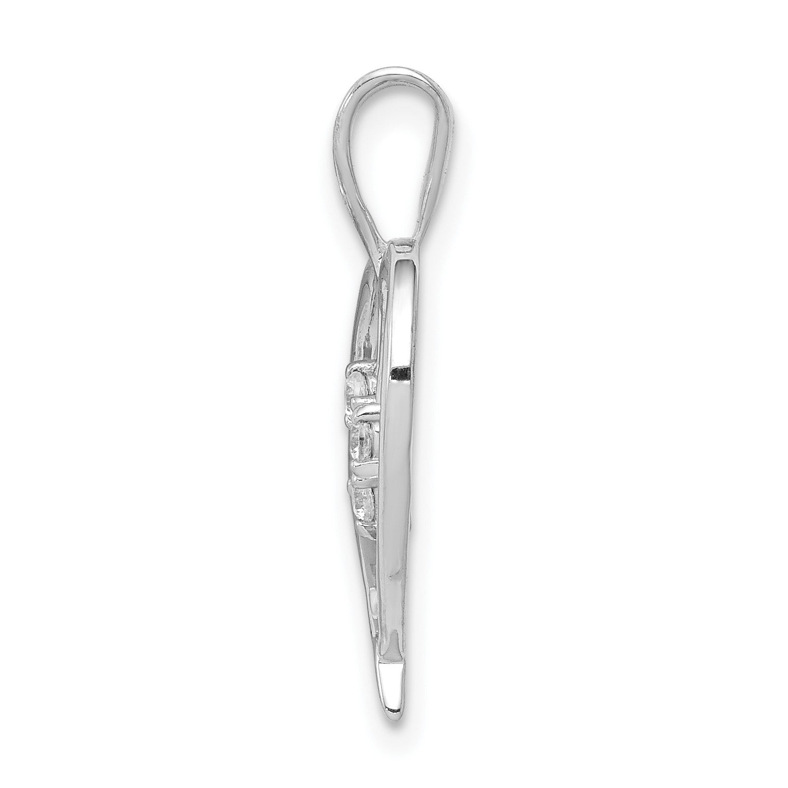 14k White Gold 1/20 carat Diamond Heart Pendant