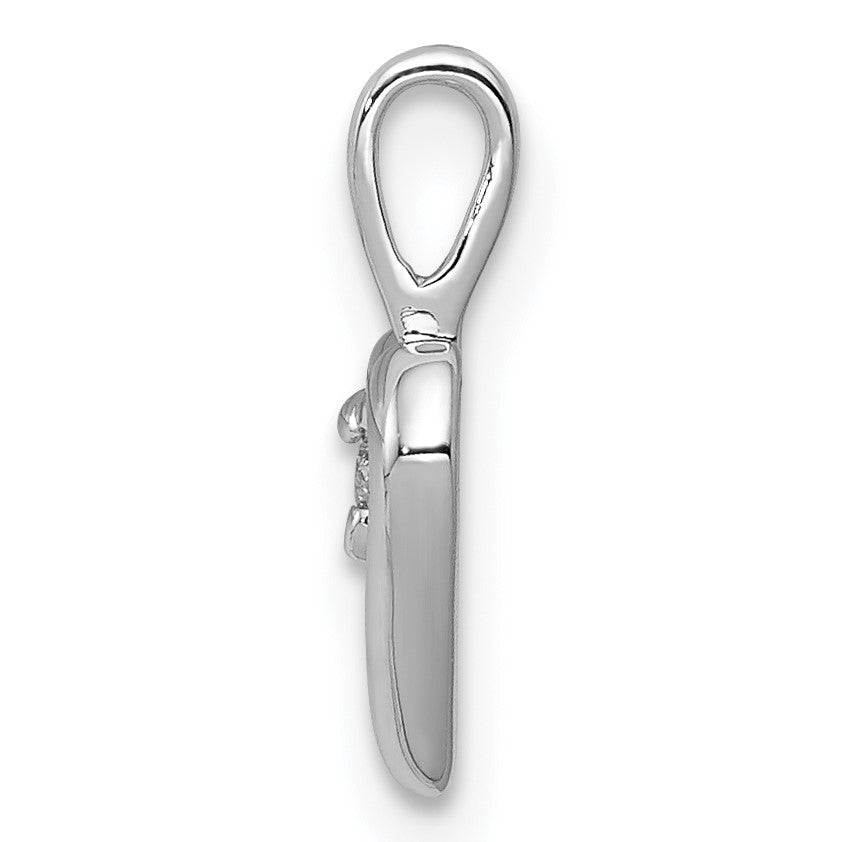 14k White Gold .02 carat Diamond Heart Pendant