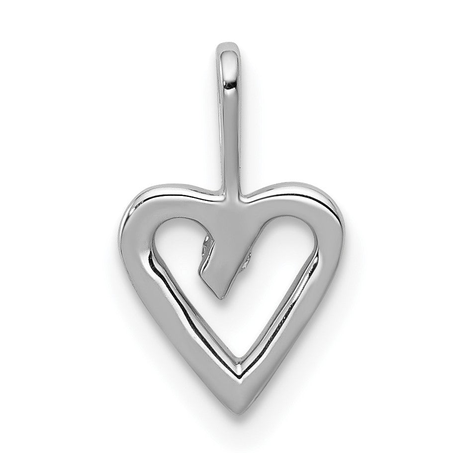 14k White Gold .02 carat Diamond Heart Pendant