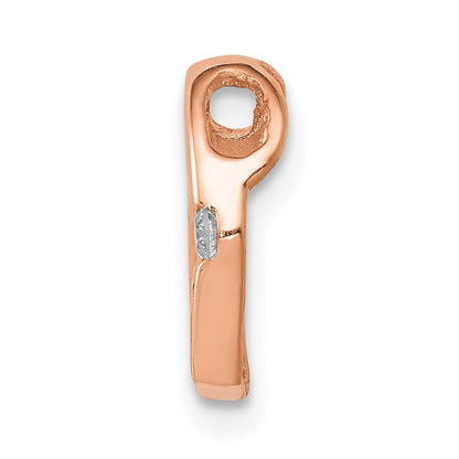 14k Rose Gold Holds 1/1.7mm Stone Heart Chain Slide Mounting