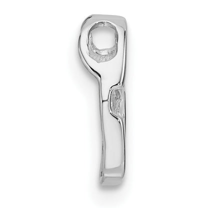 14k White Gold Holds 1-1.7mm Stone Heart Chain Slide Mounting