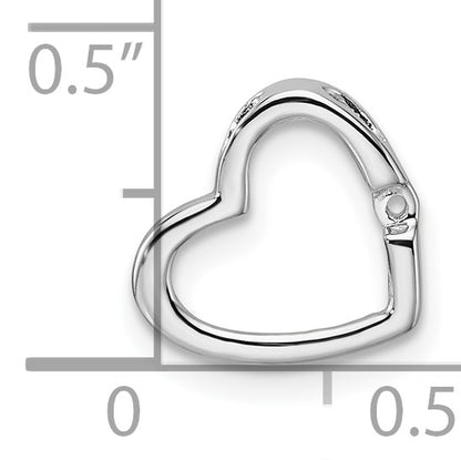 14k White Gold Holds 1-1.7mm Stone Heart Chain Slide Mounting