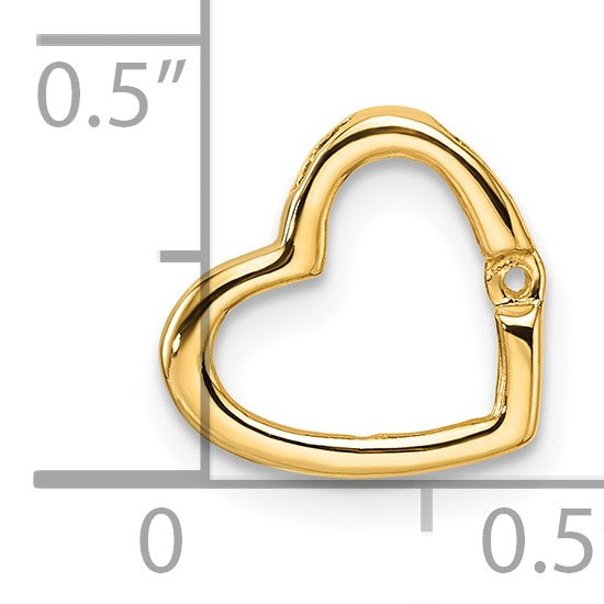 14k Holds 1-1.7mm Stone Heart Chain Slide Mounting