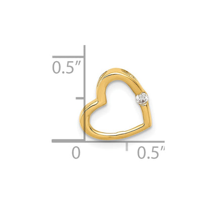 14k AA Diamond Heart Chain Slide