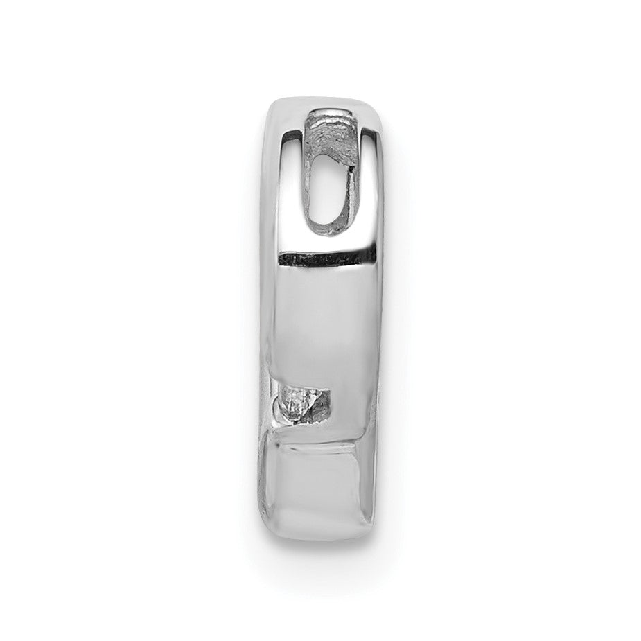 14k White Gold .01 carat Diamond Heart Chain Slide