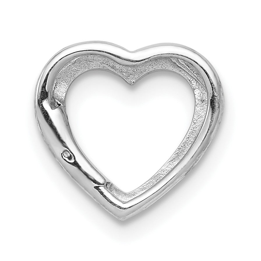 14k White Gold .01 carat Diamond Heart Chain Slide