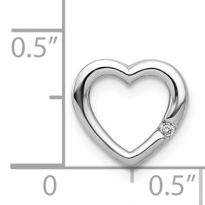 14k White Gold .01 carat Diamond Heart Chain Slide