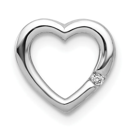 14k White Gold .01 carat Diamond Heart Chain Slide