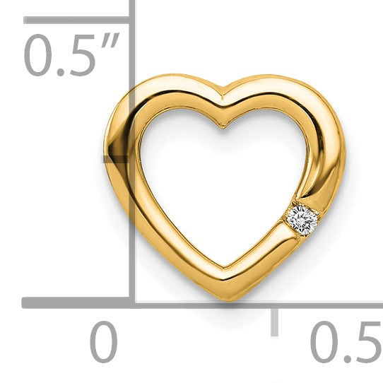14k .01 carat Diamond Heart Chain Slide