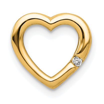 14k .01 carat Diamond Heart Chain Slide