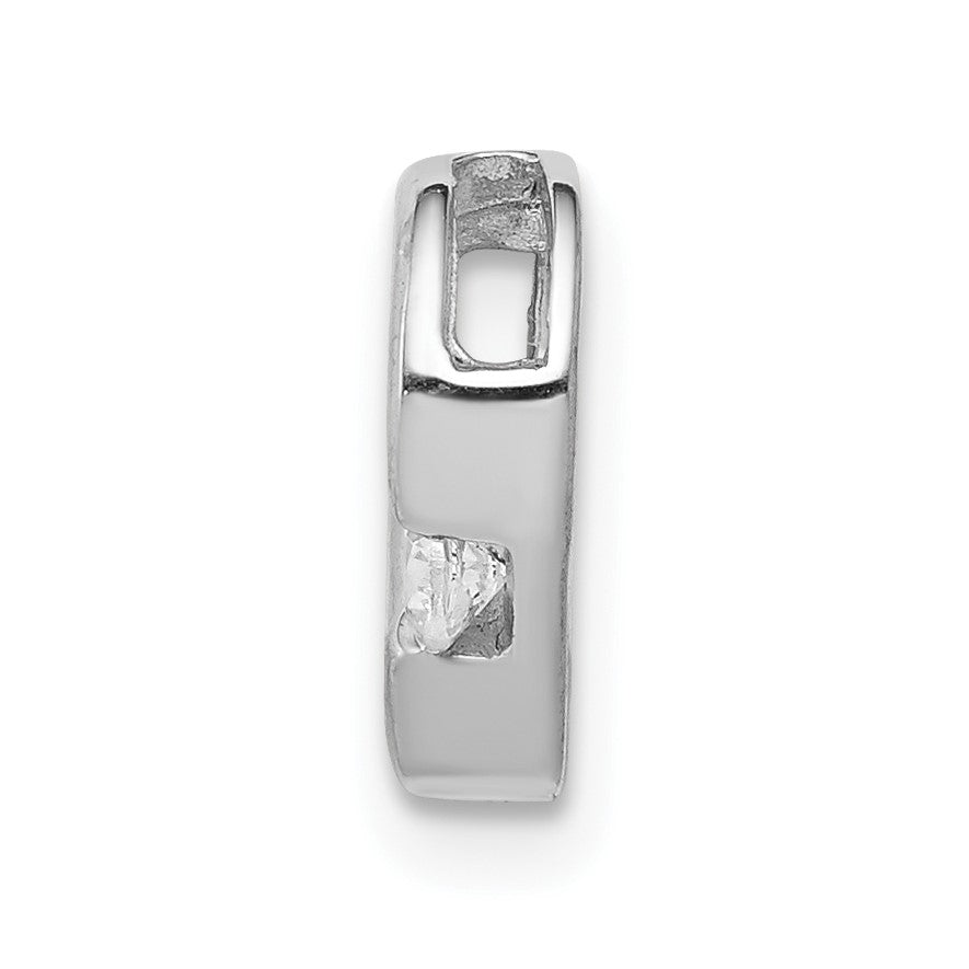 14k White Gold 1/20 carat Diamond Heart Chain Slide