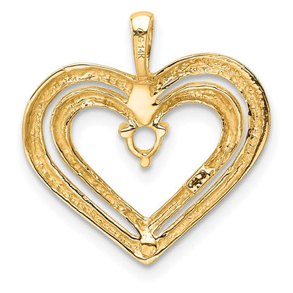 14k Double Heart Diamond Pendant Mounting