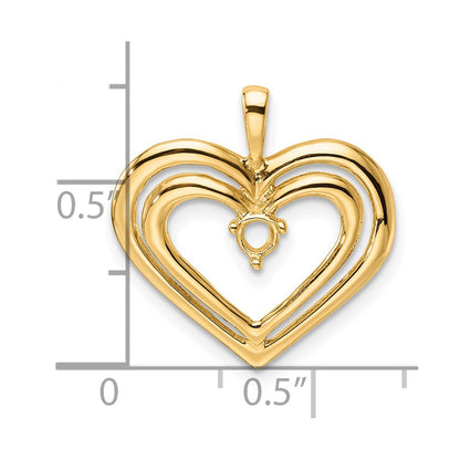 14k Double Heart Diamond Pendant Mounting