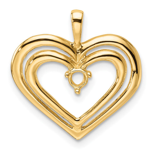 14k Double Heart Diamond Pendant Mounting