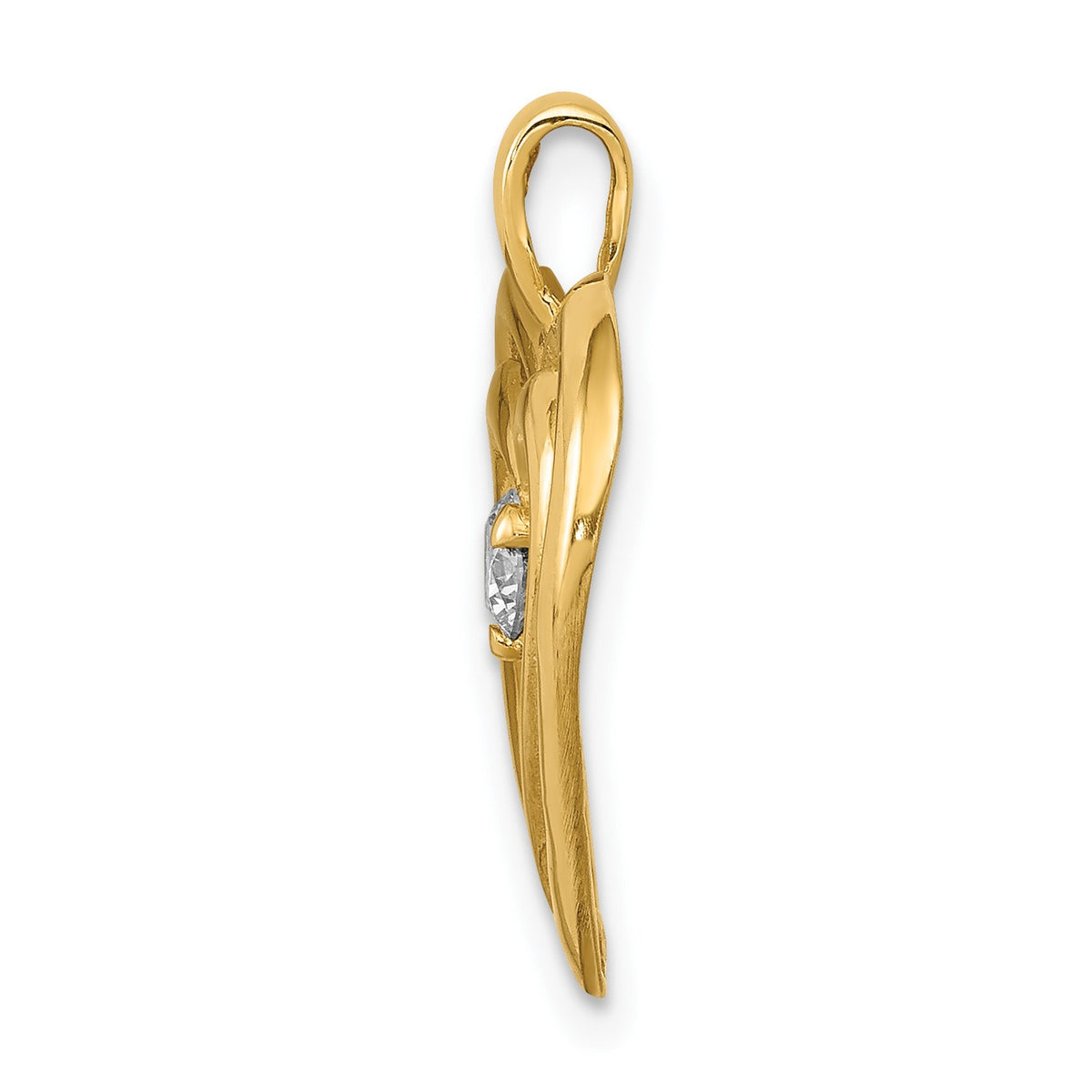 14k 1/8 carat AA Diamond Double Heart Pendant