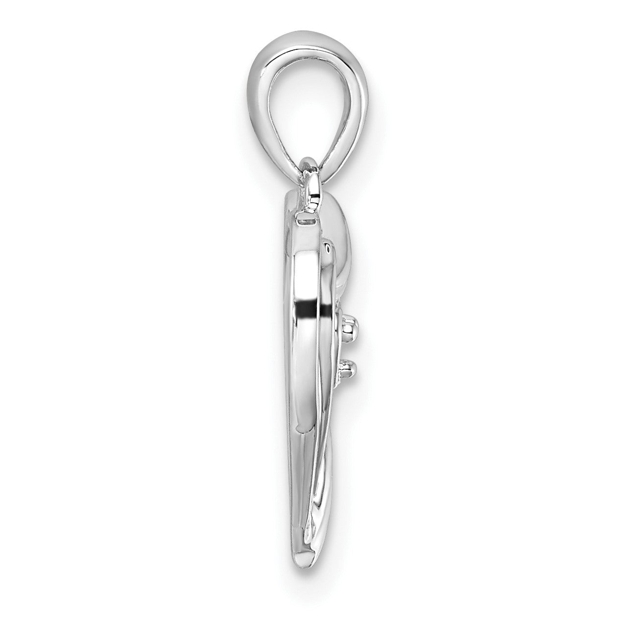 14k White Gold Holds 1-1.6mm Stone Heart Pendant Mounting