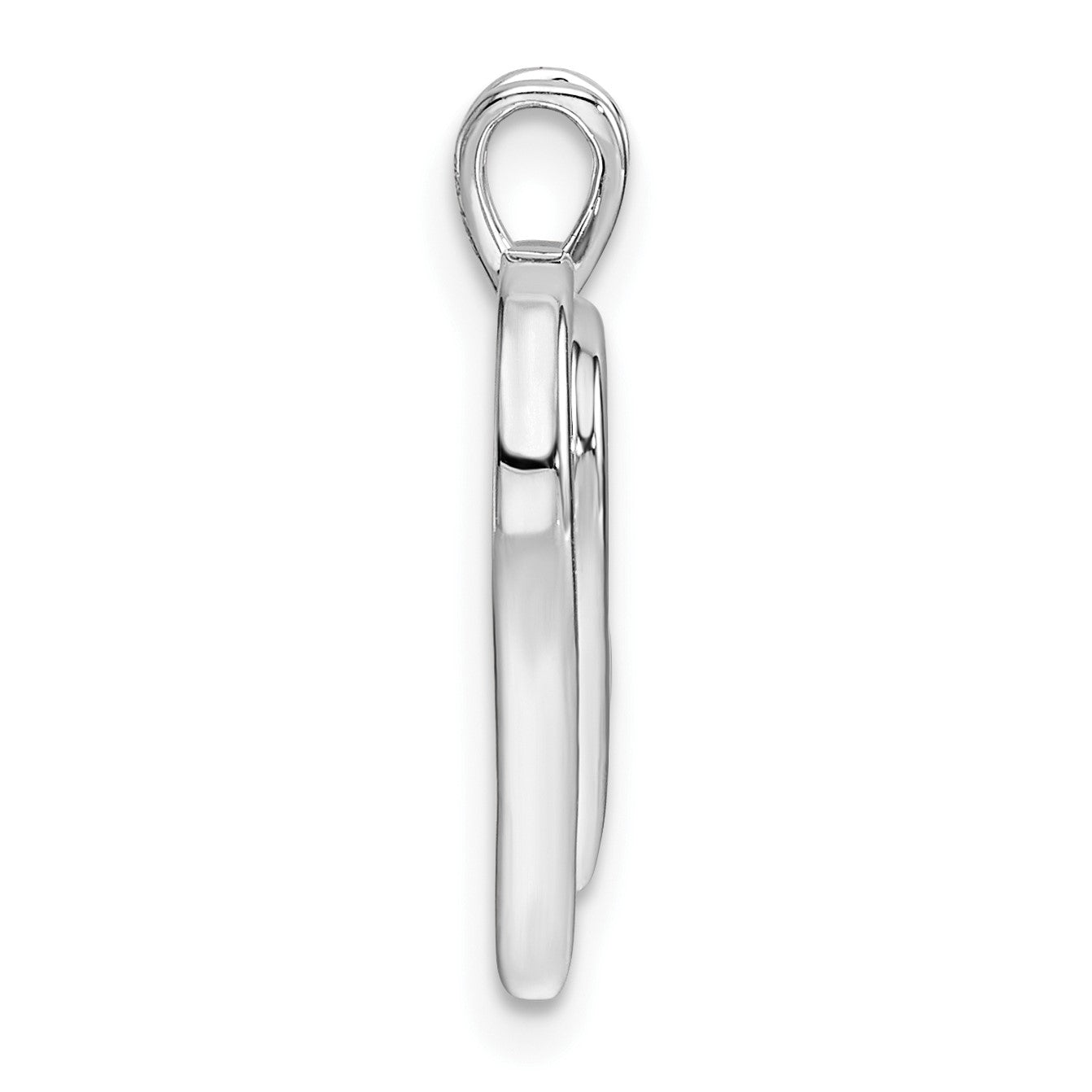 14k White Gold Holds 2-1.4mm/2-1.6mm Stones Heart Pendant Mounting