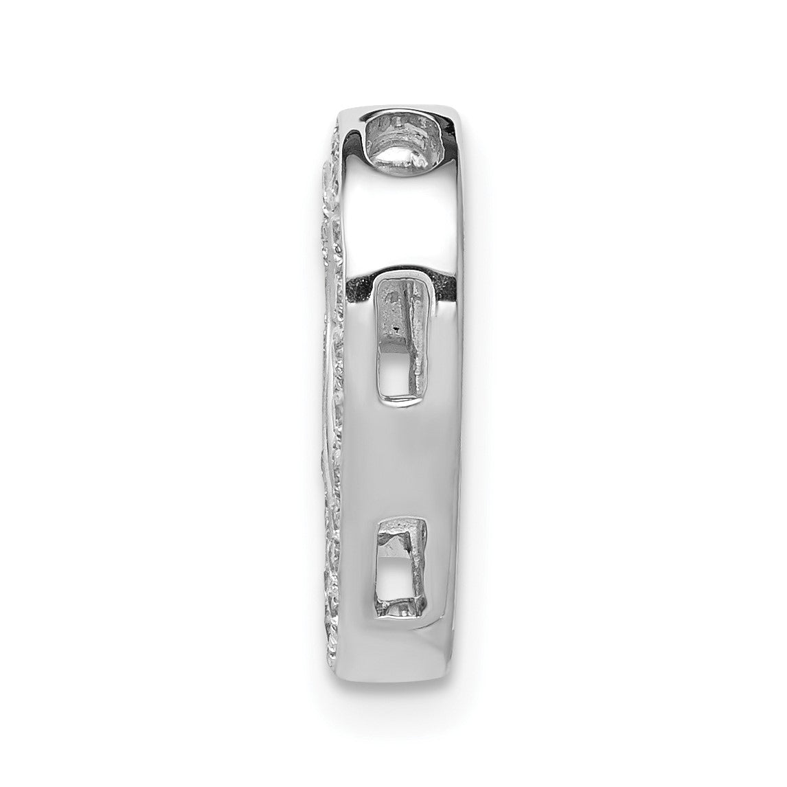 14k White Gold 1/6 carat Diamond Heart Chain Slide