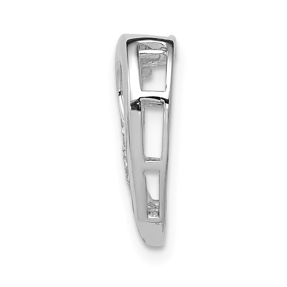 14k White Gold 1/20 carat Diamond Heart Chain Slide