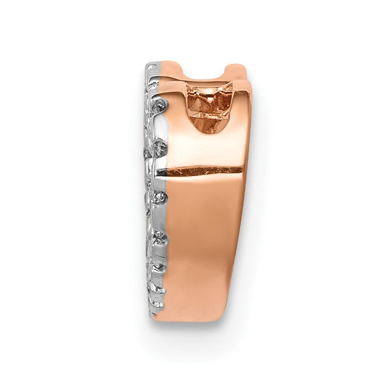14k Rose Gold 1/15 carat Diamond Heart Chain Slide